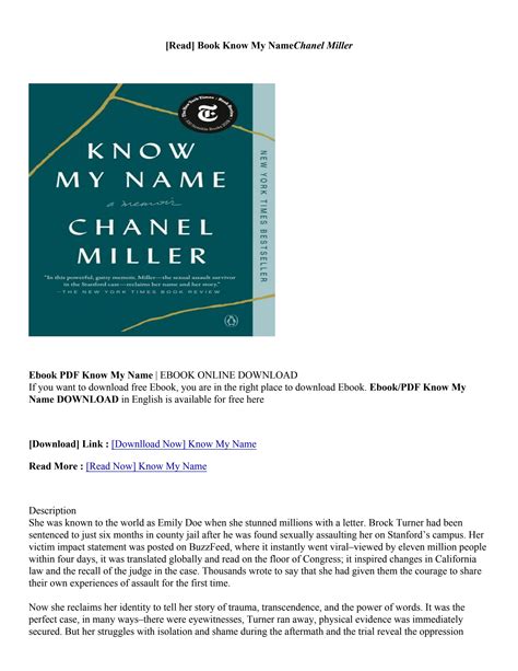 know my name chanel miller epub|know my name book summary.